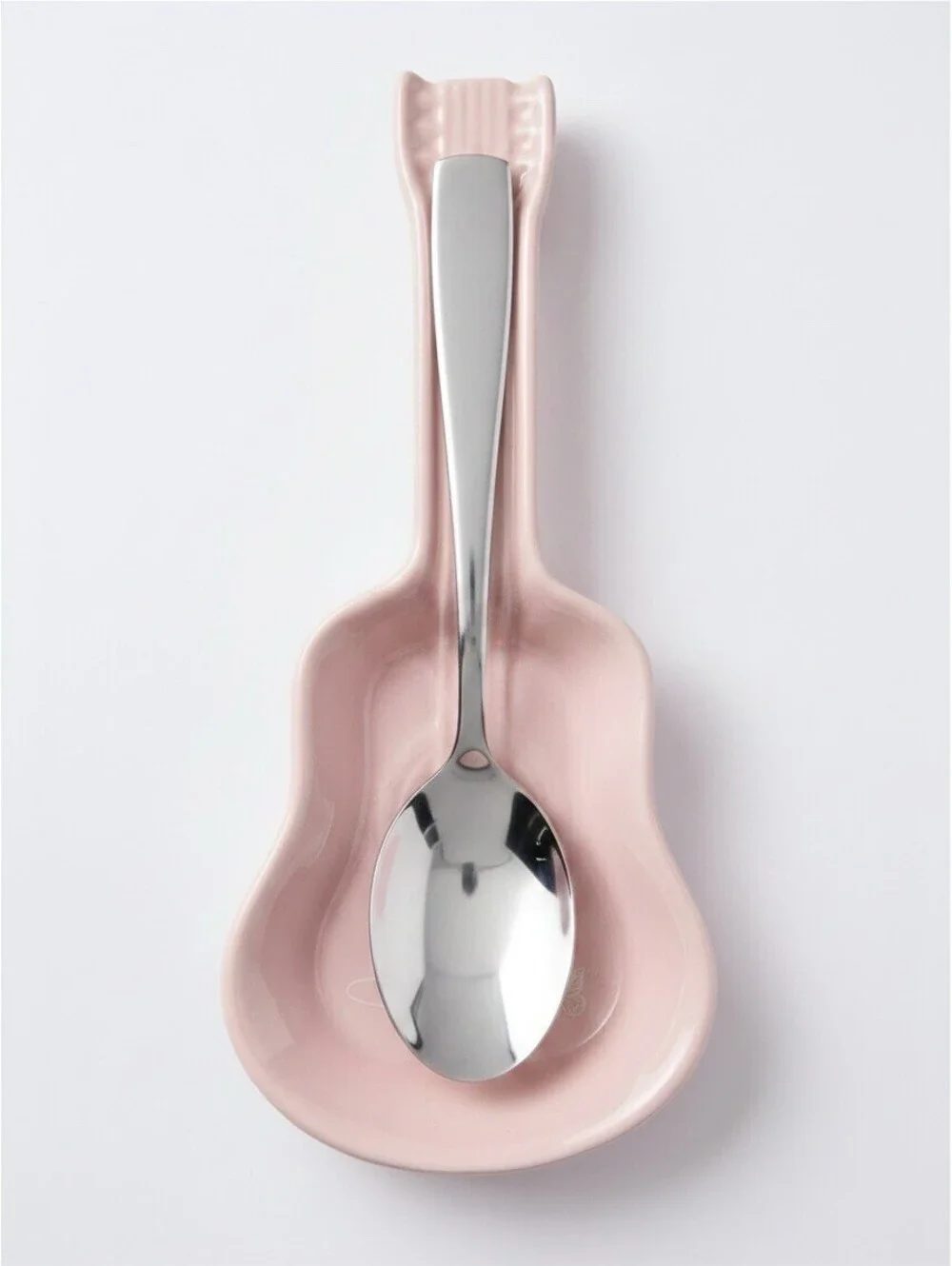 Dolly Parton Pink Guitar Spoon Rest Ceramic Butterfly Signature 10